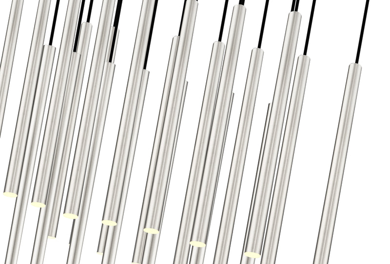 Forest 23 Light 54" Linear Pendant, 23.75" Tall in Brushed Nickel