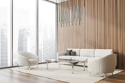Forest 23 Light 54" Linear Pendant, 23.75" Tall in Brushed Nickel in a room setting