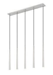 Forest 5 Light 42" Linear Pendant, 23.75" Tall in Brushed Nickel