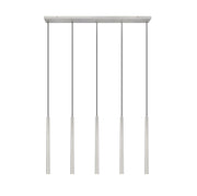 Forest 5 Light 42" Linear Pendant, 23.75" Tall in Brushed Nickel