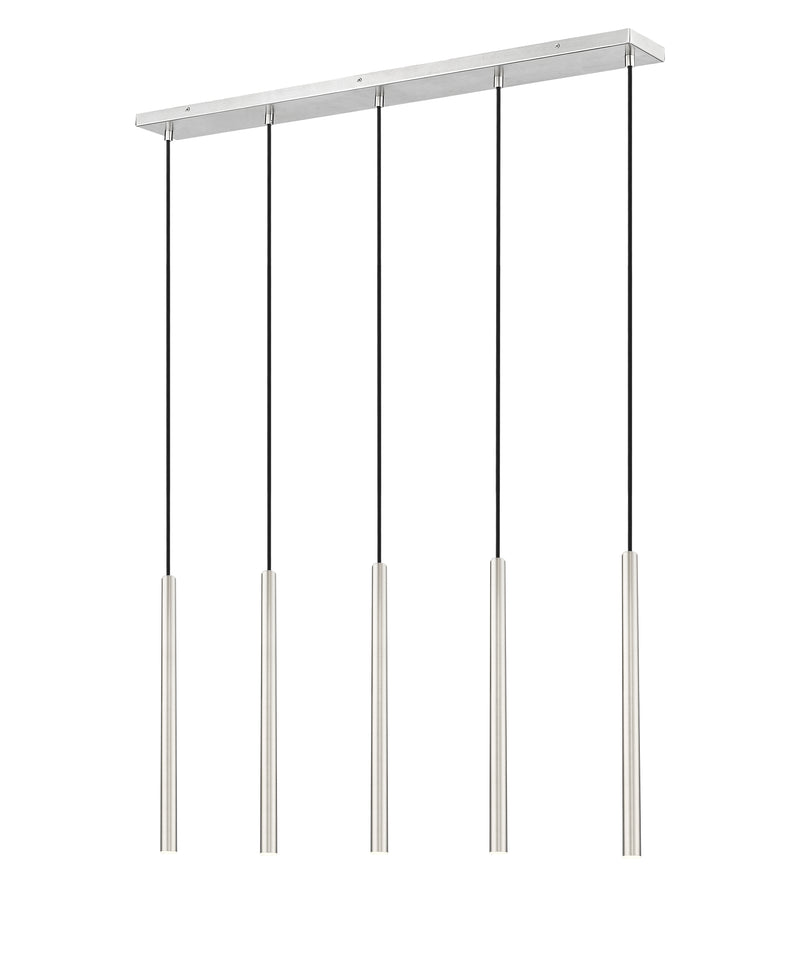 Forest 5 Light 42" Linear Pendant, 23.75" Tall in Brushed Nickel