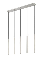 Forest 5 Light 42" Linear Pendant, 23.75" Tall in Brushed Nickel
