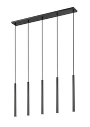 Forest 5 Light 42" Linear Pendant, 23.75" Tall in Matte Black