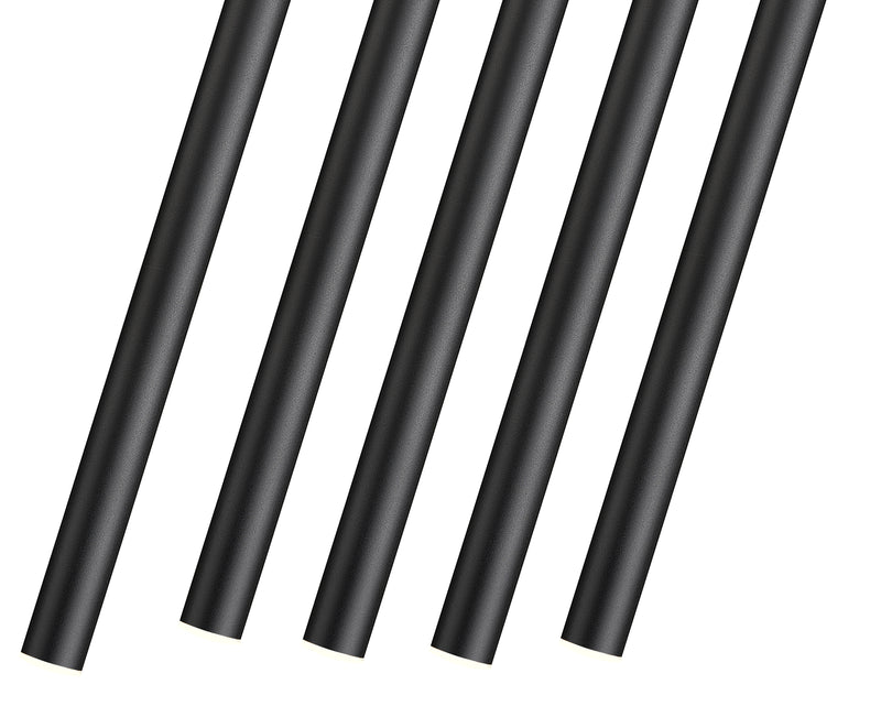 Forest 5 Light 42" Linear Pendant, 23.75" Tall in Matte Black