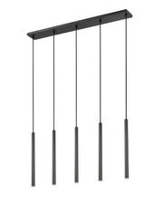 Forest 5 Light 42" Linear Pendant, 23.75" Tall in Matte Black