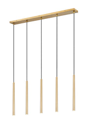 Forest 5 Light 42" Linear Pendant, 23.75" Tall in Modern Gold