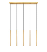 Forest 5 Light 42" Linear Pendant, 23.75" Tall in Modern Gold