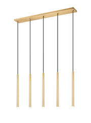 Forest 5 Light 42" Linear Pendant, 23.75" Tall in Modern Gold