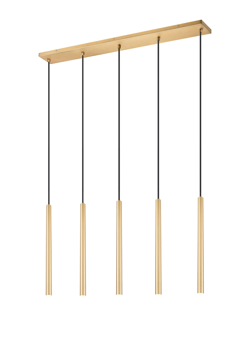 Forest 5 Light 42" Linear Pendant, 23.75" Tall in Modern Gold