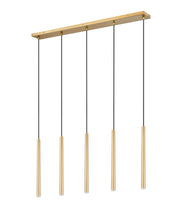Forest 5 Light 42" Linear Pendant, 23.75" Tall in Modern Gold