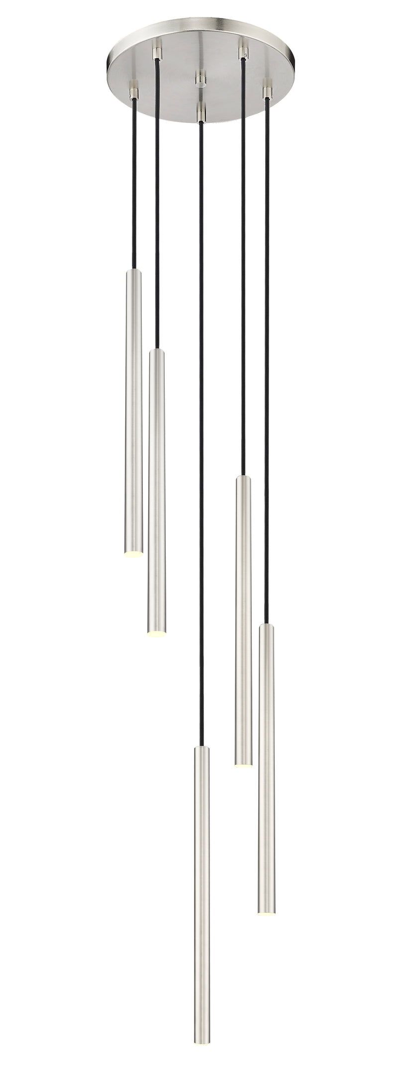 Forest 5 Light 12" Pendant, 23.75" Tall in Brushed Nickel