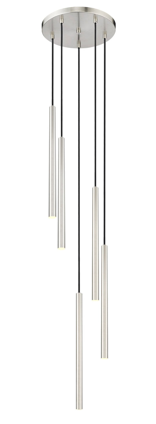 Forest 5 Light 12" Pendant, 23.75" Tall in Brushed Nickel