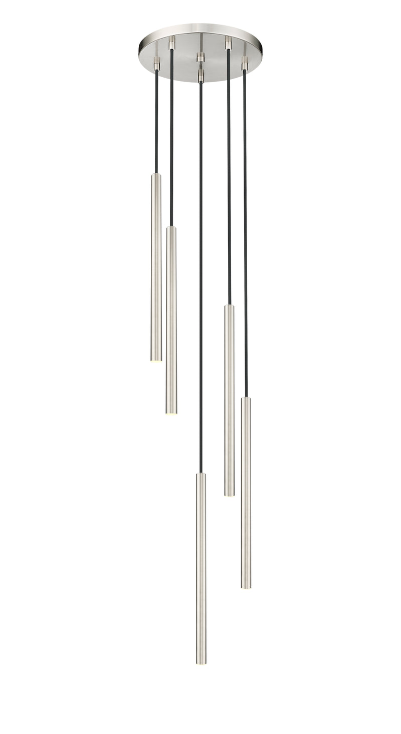 Forest 5 Light 12" Pendant, 23.75" Tall in Brushed Nickel