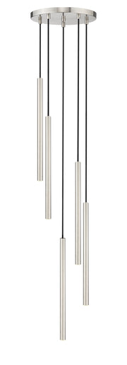 Forest 5 Light 12" Pendant, 23.75" Tall in Brushed Nickel