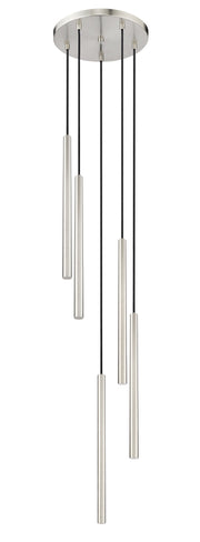Forest 5 Light 12" Pendant, 23.75" Tall in Brushed Nickel