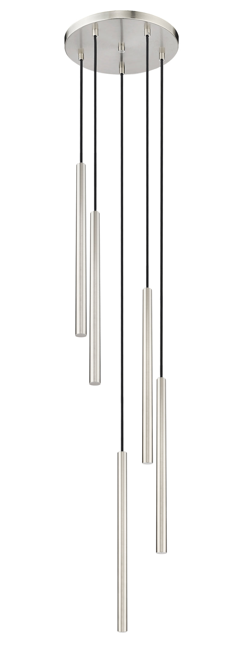 Forest 5 Light 12" Pendant, 23.75" Tall in Brushed Nickel