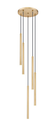Forest 5 Light 12" Pendant, 23.75" Tall in Modern Gold