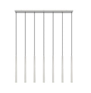 Forest 7 Light 54" Linear Pendant, 23.75" Tall in Brushed Nickel