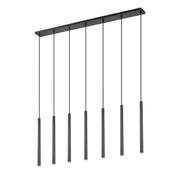 Forest 7 Light 54" Linear Pendant, 23.75" Tall in Matte Black