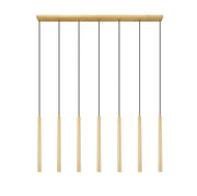 Forest 7 Light 54" Linear Pendant, 23.75" Tall in Modern Gold