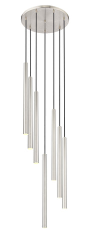 Forest 7 Light 18" Pendant, 23.75" Tall in Brushed Nickel