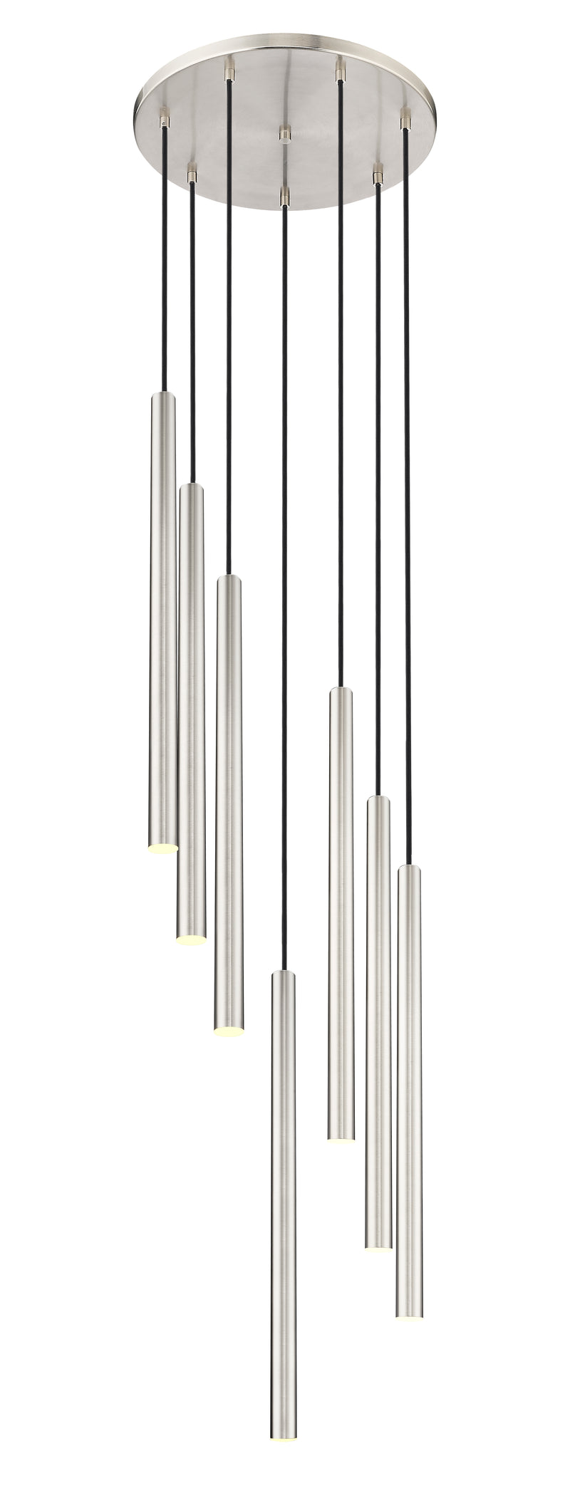 Forest 7 Light 18" Pendant, 23.75" Tall in Brushed Nickel