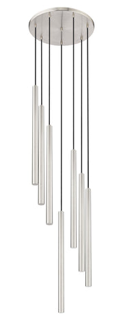 Forest 7 Light 18" Pendant, 23.75" Tall in Brushed Nickel