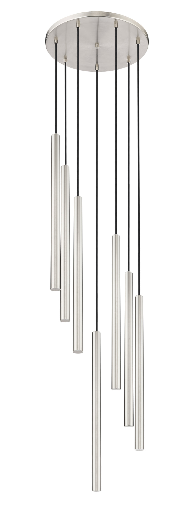 Forest 7 Light 18" Pendant, 23.75" Tall in Brushed Nickel