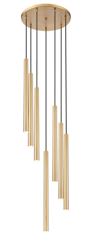 Forest 7 Light 18" Pendant, 23.75" Tall in Modern Gold