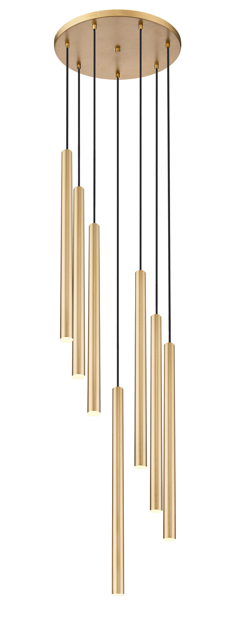 Forest 7 Light 18" Pendant, 23.75" Tall in Modern Gold