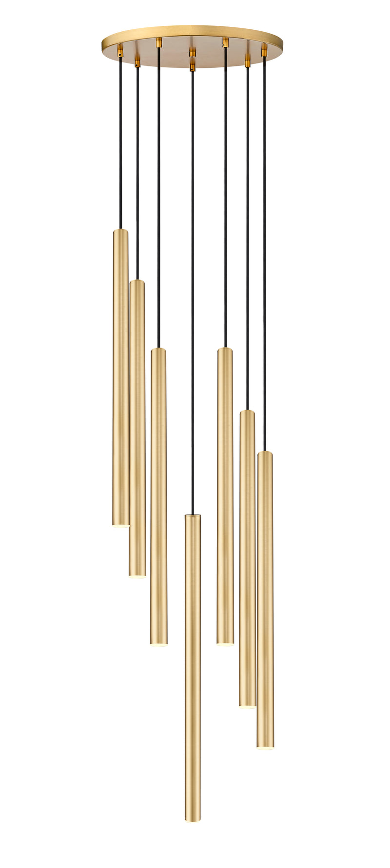 Forest 7 Light 18" Pendant, 23.75" Tall in Modern Gold