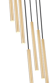 Forest 7 Light 18" Pendant, 23.75" Tall in Modern Gold