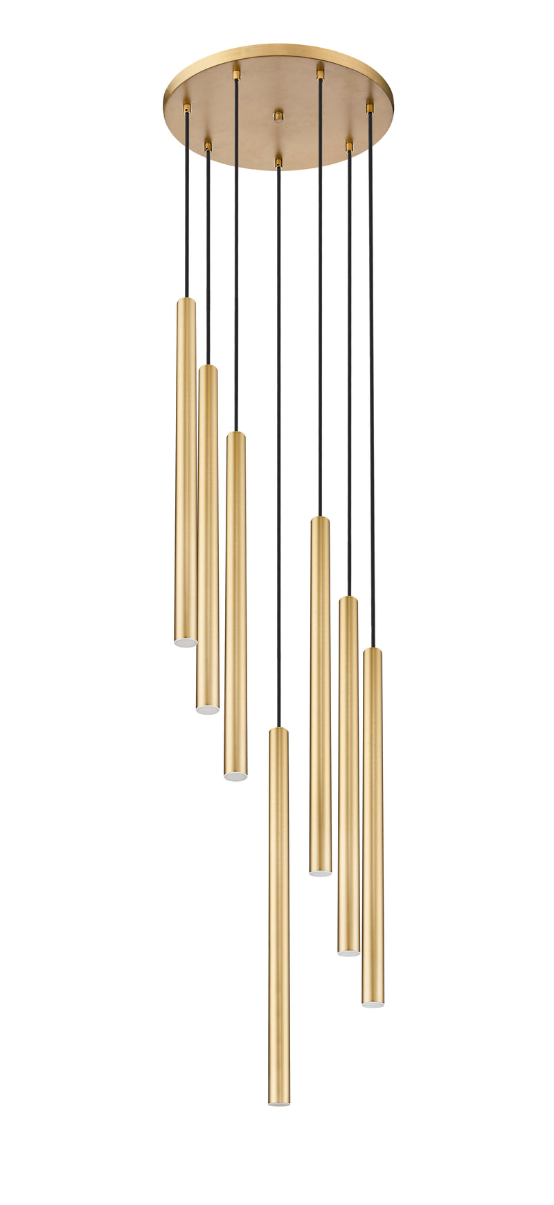 Forest 7 Light 18" Pendant, 23.75" Tall in Modern Gold
