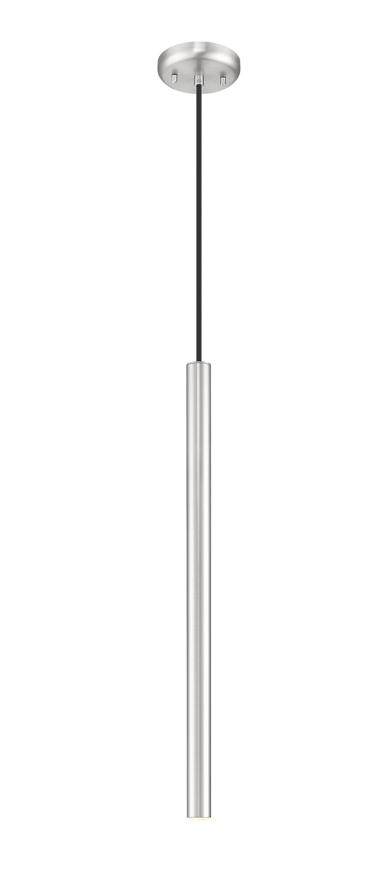 Forest 1 Light 4.75" Pendant, Brushed Nickel, Matte Black or Modern Gold Shades, 919 Series, 23.75" Tall in Brushed Nickel