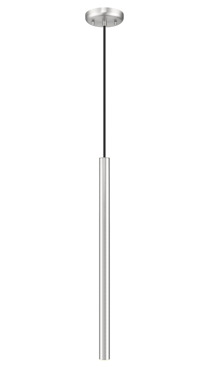 Forest 1 Light 4.75" Pendant, Brushed Nickel, Matte Black or Modern Gold Shades, 919 Series, 23.75" Tall in Brushed Nickel