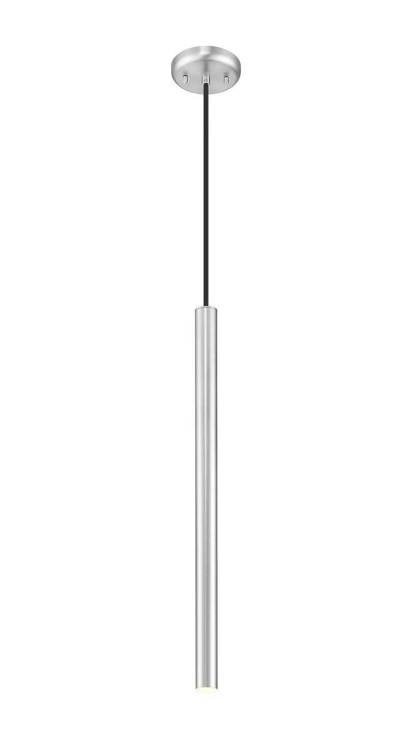 Forest 1 Light 4.75" Pendant, Brushed Nickel, Matte Black or Modern Gold Shades, 919 Series, 23.75" Tall in Brushed Nickel