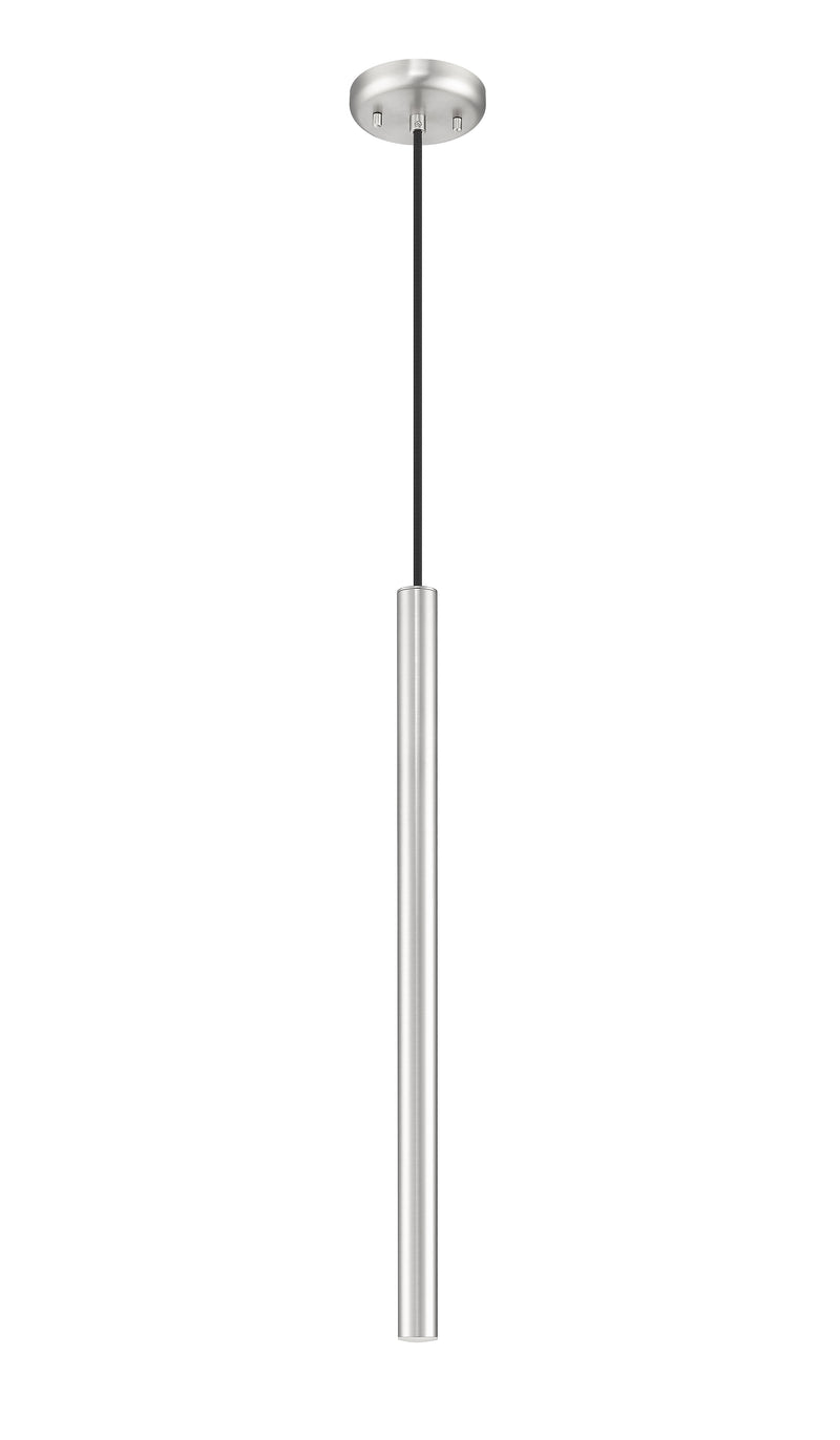 Forest 1 Light 4.75" Pendant, Brushed Nickel, Matte Black or Modern Gold Shades, 919 Series, 23.75" Tall in Brushed Nickel