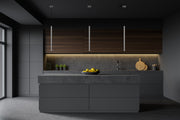 Forest 1 Light 4.75" Pendant, Brushed Nickel, Matte Black or Modern Gold Shades, 919 Series, 23.75" Tall in Brushed Nickel in a room setting