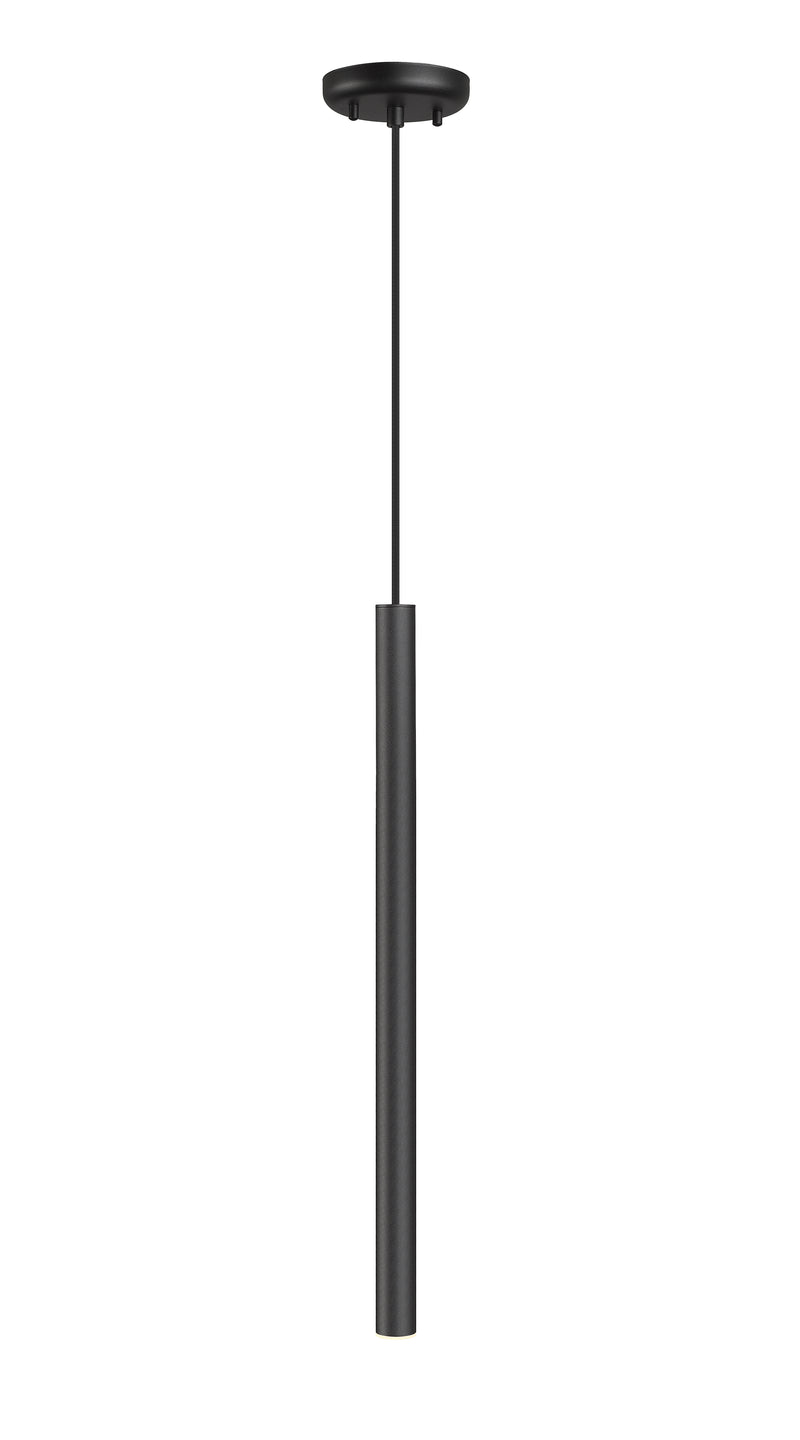 Forest 1 Light 4.75" Pendant, Brushed Nickel, Matte Black or Modern Gold Shades, 919 Series, 23.75" Tall in Matte Black