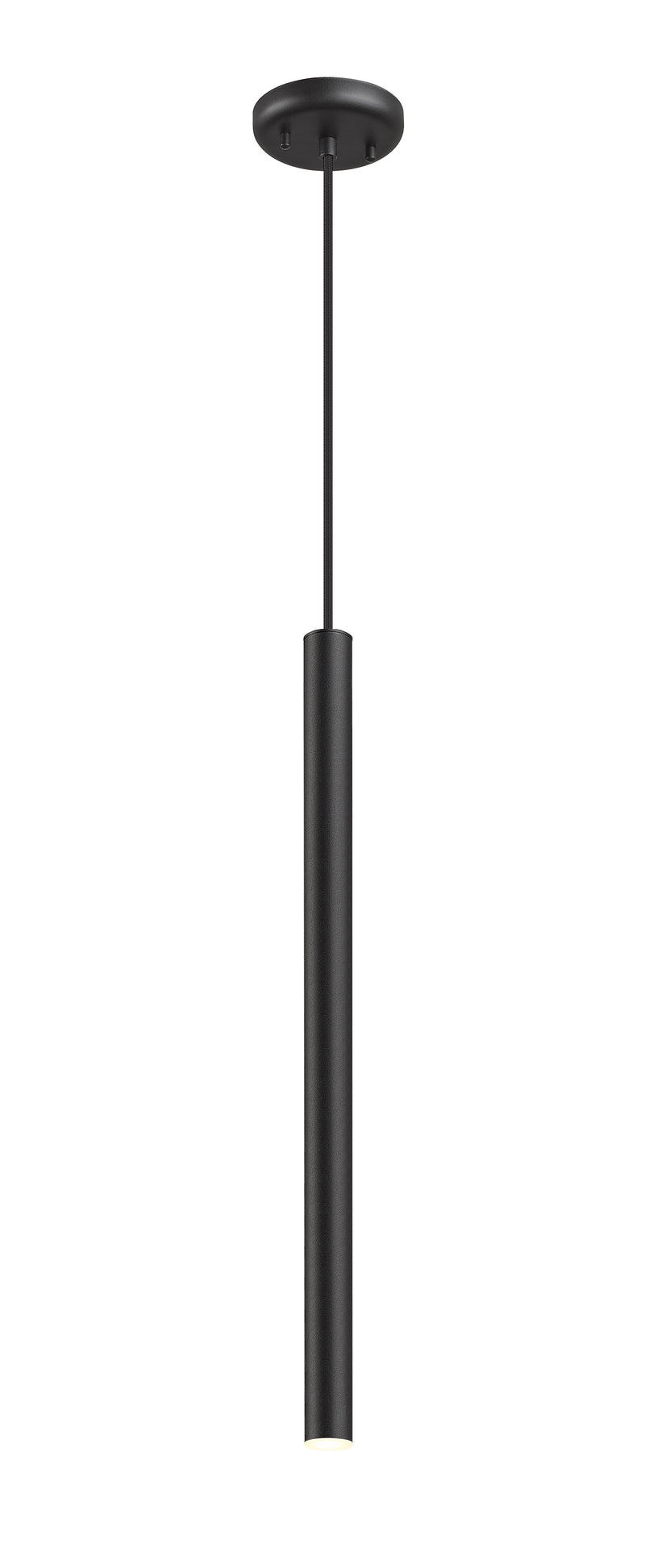 Forest 1 Light 4.75" Pendant, Brushed Nickel, Matte Black or Modern Gold Shades, 919 Series, 23.75" Tall in Matte Black