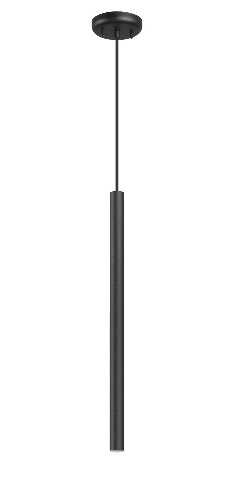 Forest 1 Light 4.75" Pendant, Brushed Nickel, Matte Black or Modern Gold Shades, 919 Series, 23.75" Tall in Matte Black