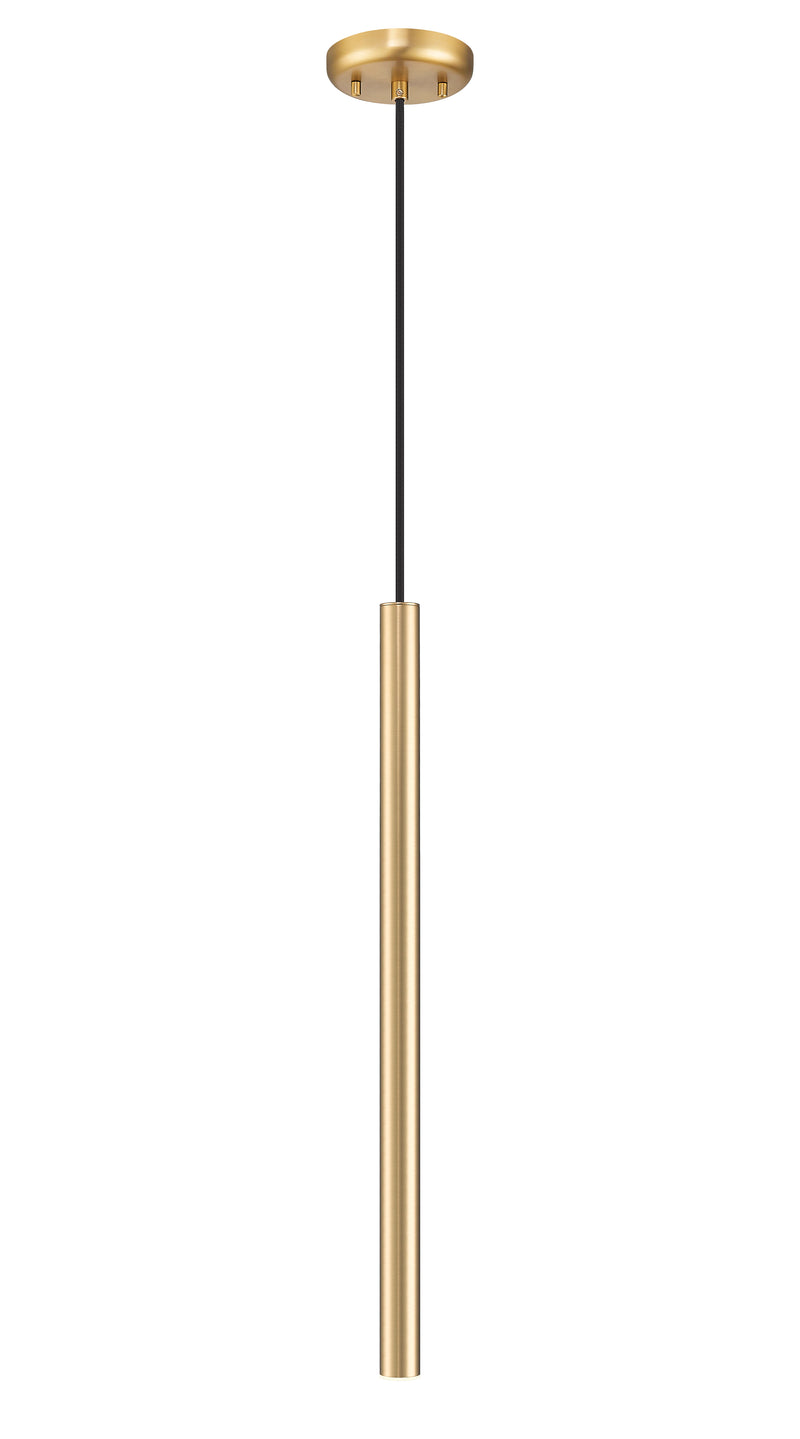 Forest 1 Light 4.75" Pendant, Brushed Nickel, Matte Black or Modern Gold Shades, 919 Series, 23.75" Tall in Modern Gold