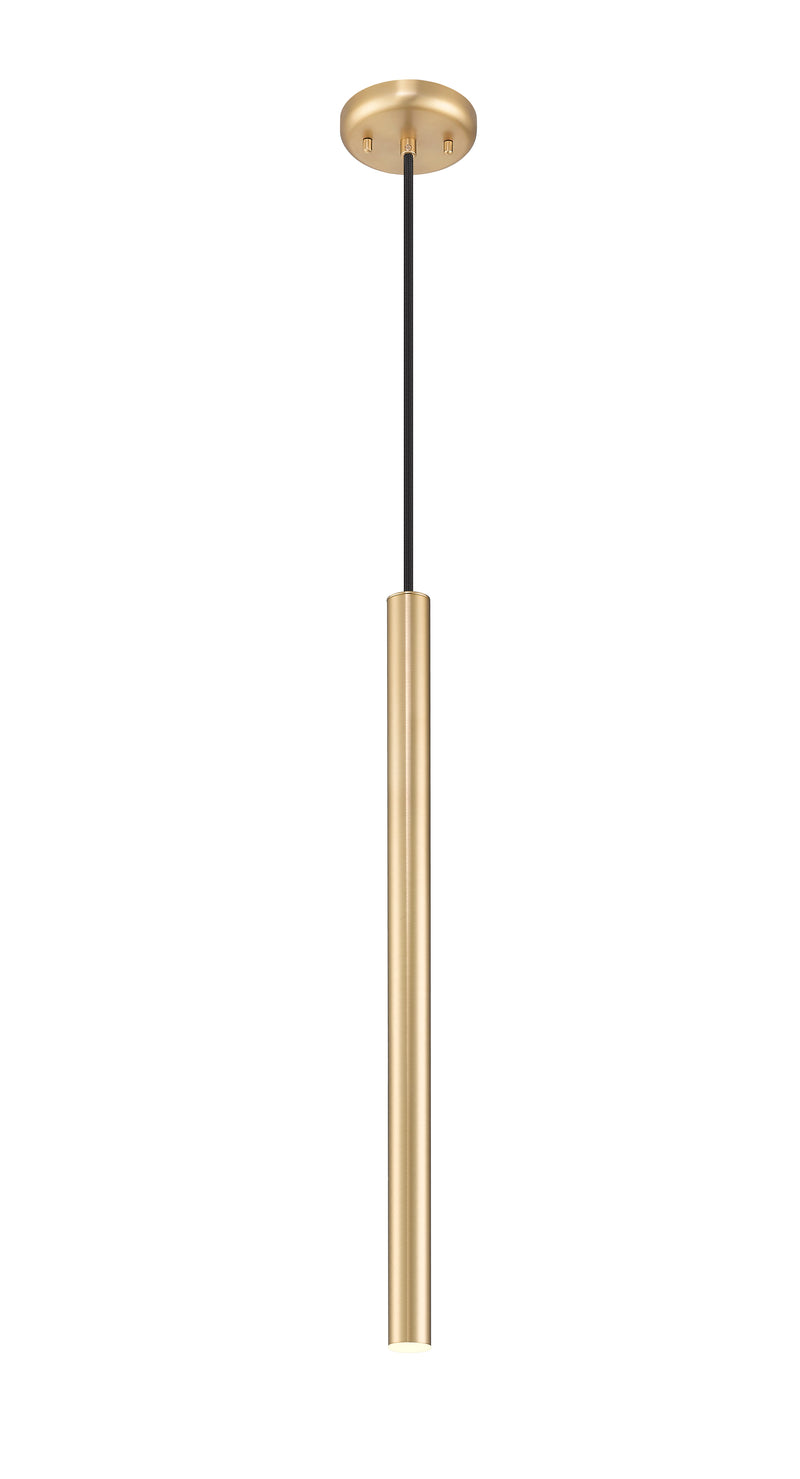 Forest 1 Light 4.75" Pendant, Brushed Nickel, Matte Black or Modern Gold Shades, 919 Series, 23.75" Tall in Modern Gold