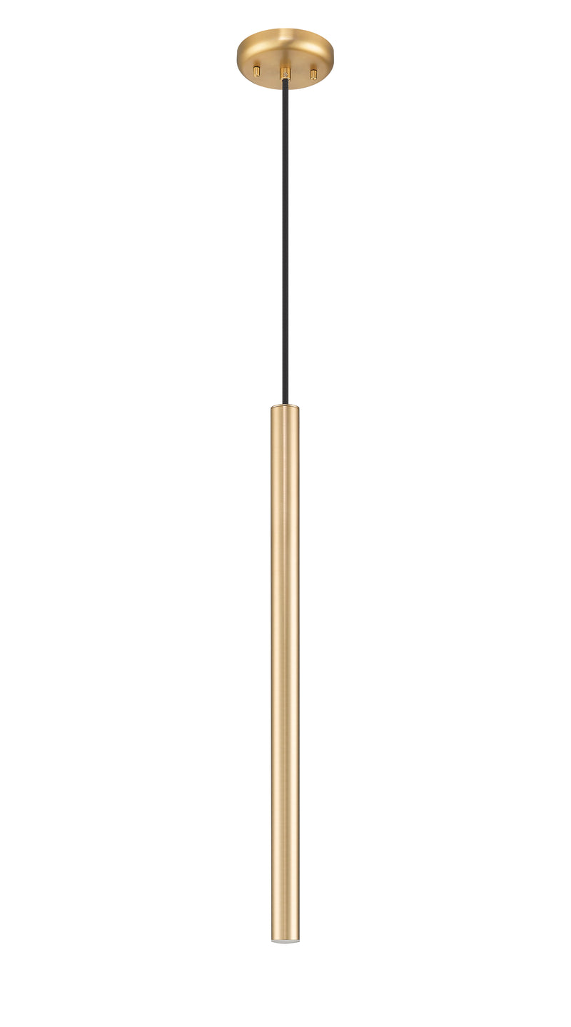 Forest 1 Light 4.75" Pendant, Brushed Nickel, Matte Black or Modern Gold Shades, 919 Series, 23.75" Tall in Modern Gold