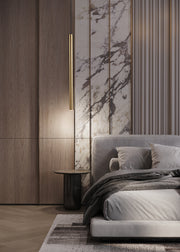 Forest 1 Light 4.75" Pendant, Brushed Nickel, Matte Black or Modern Gold Shades, 919 Series, 23.75" Tall in Modern Gold in a room setting