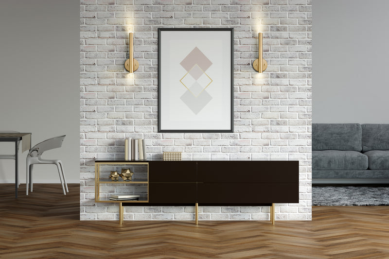 Forest 2 Light 4.75" Wall Sconce, Modern Gold Shade, 13.75" Tall in Modern Gold in a room setting