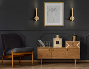 Forest 2 Light 4.75" Wall Sconce, Modern Gold Shade, 13.75" Tall in Modern Gold in a room setting