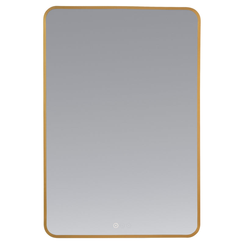 Aero 24" x 36" LED Stadium Mirror in Brushed Brass