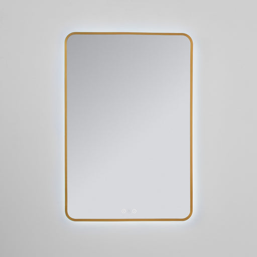 Aero 24" x 36" LED Stadium Mirror in Brushed Brass