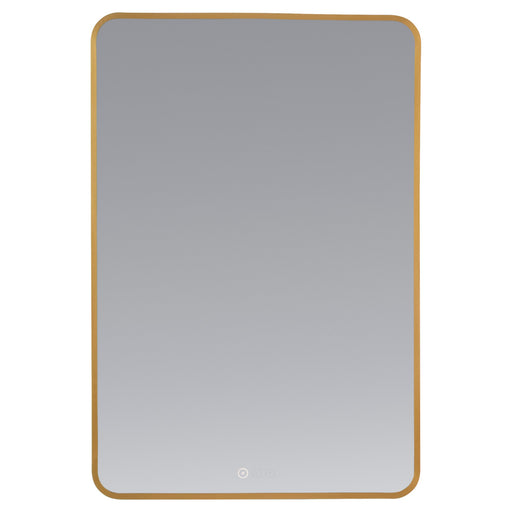 Aero 24" x 36" LED Stadium Mirror in Brushed Brass